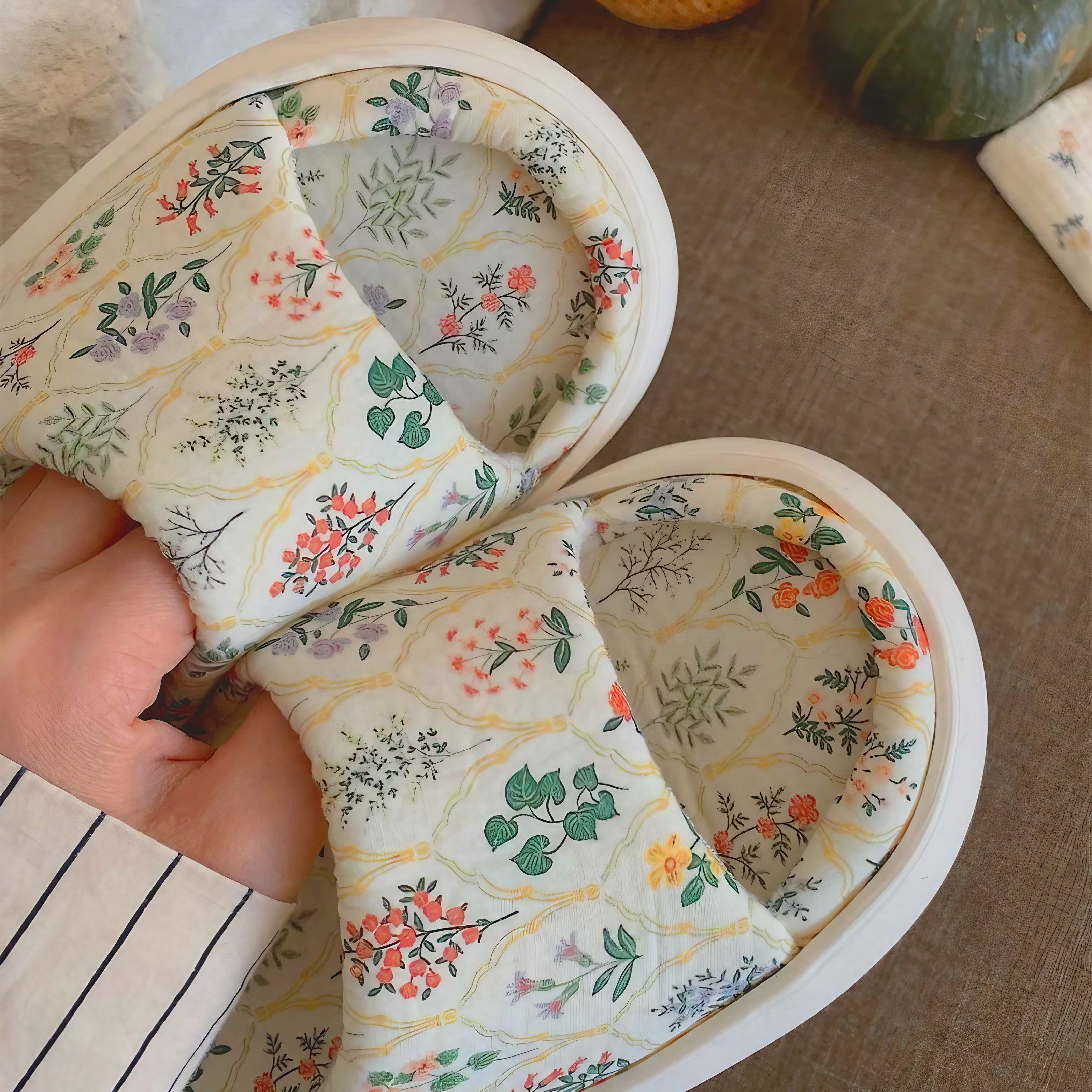 Soft Cottage Garden Slippers