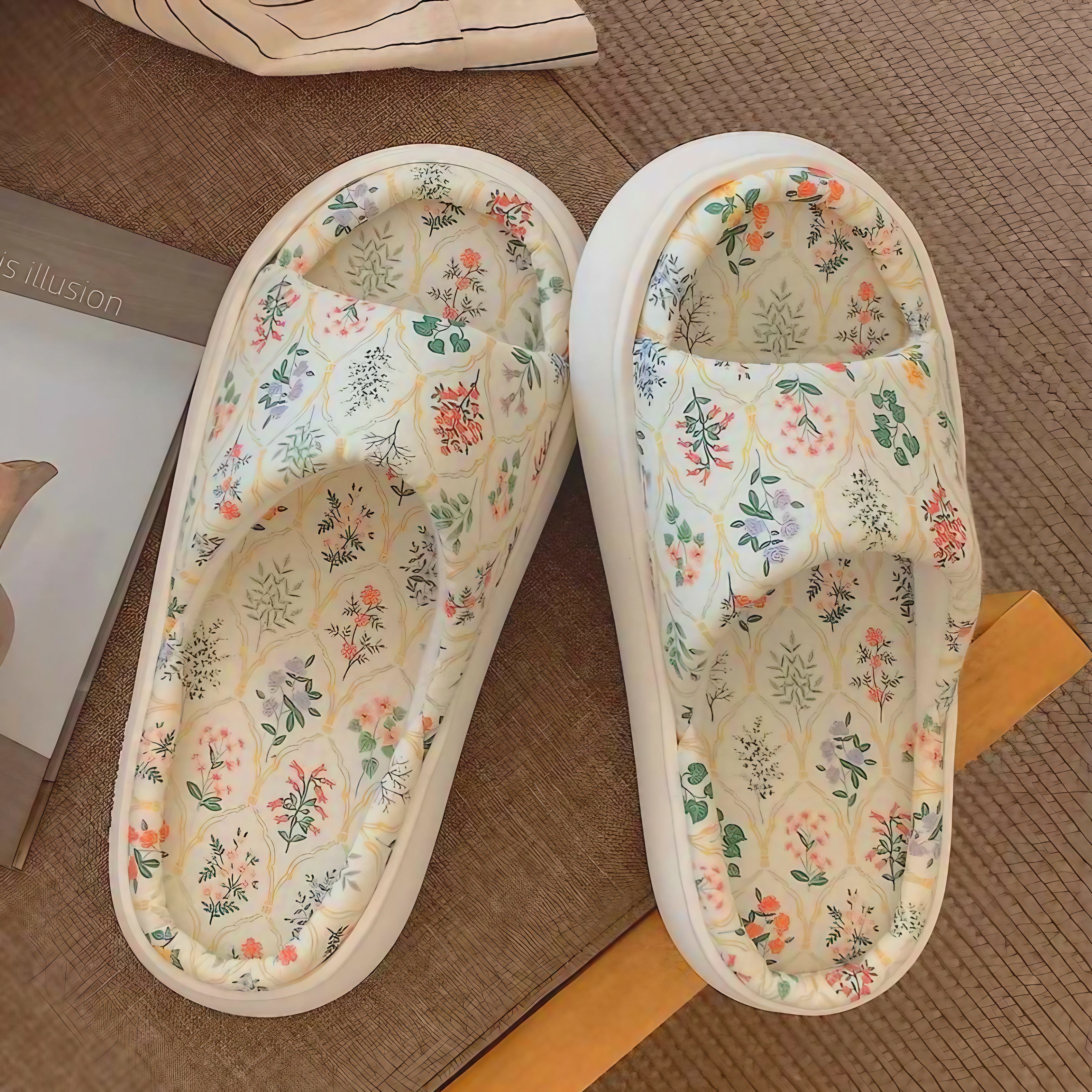 Soft Cottage Garden Slippers