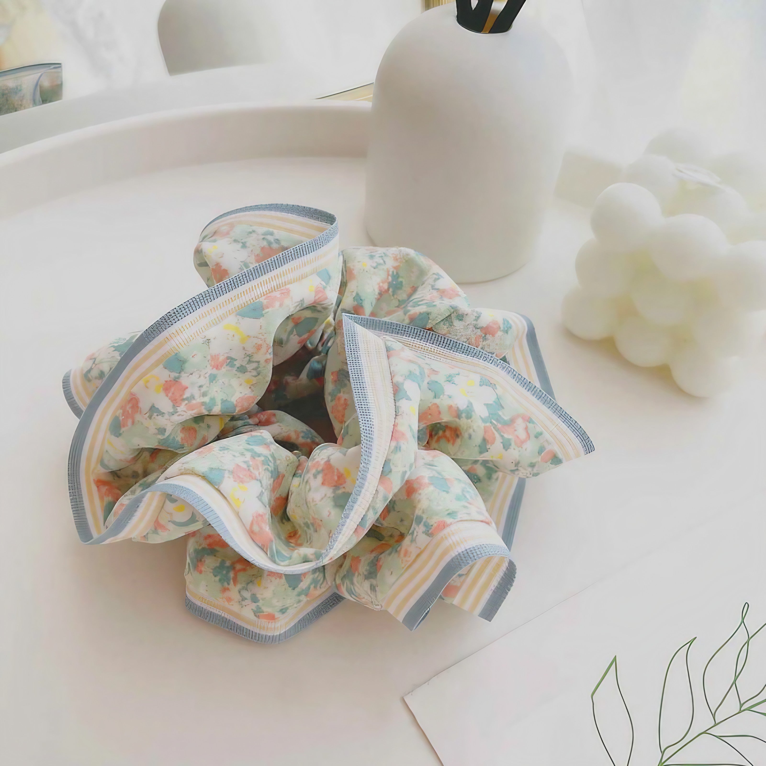 Stripe Edge Floral Hair Band