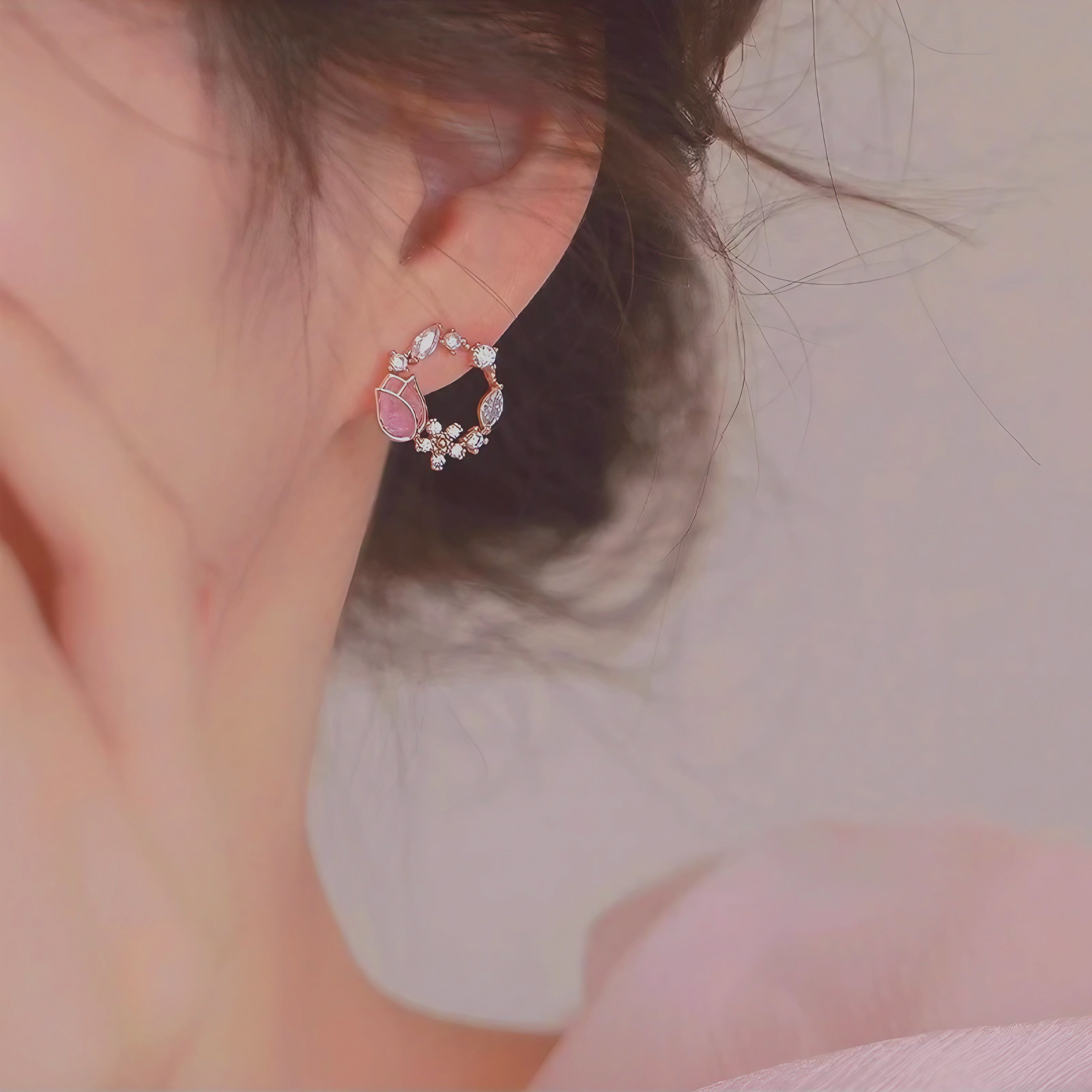 Tulip Halo Earrings