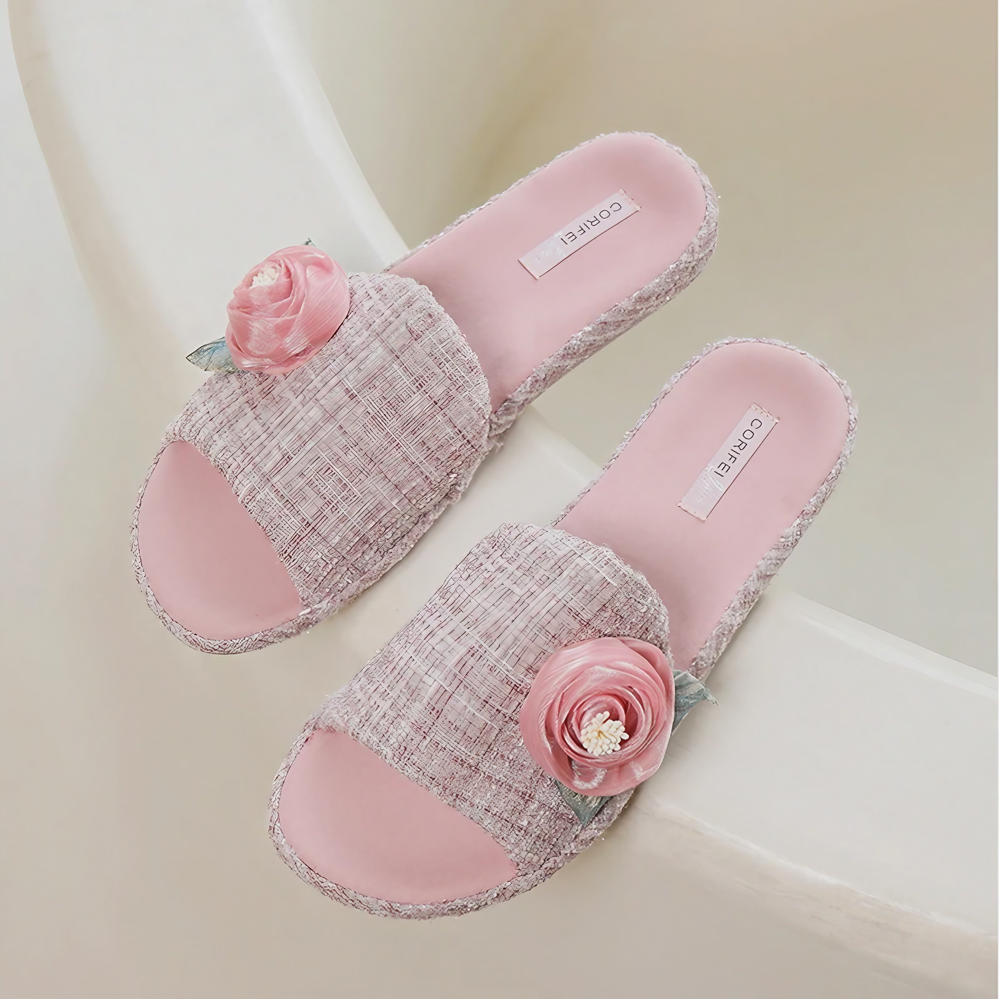 Tweed Rose Slippers