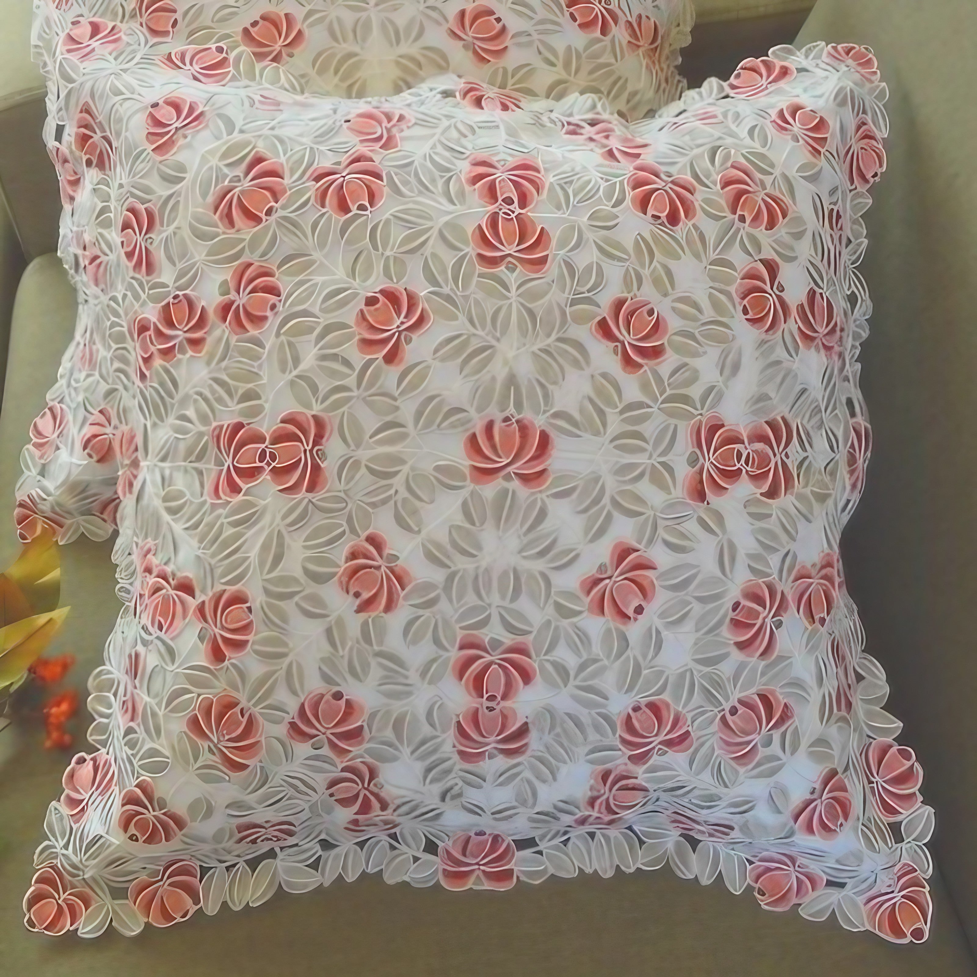 Victorian Rose Lace Cushion Covers