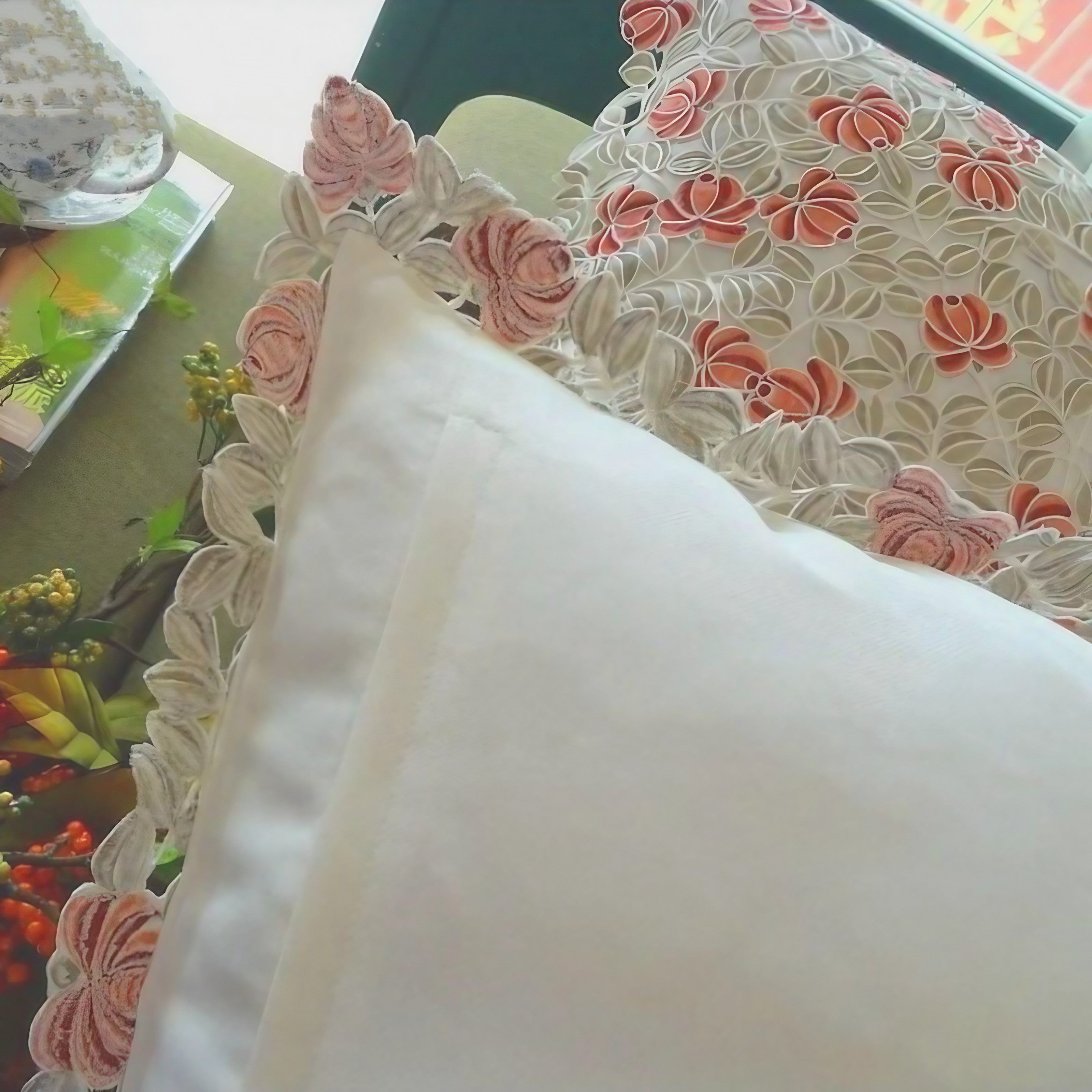 Victorian Rose Lace Cushion Covers