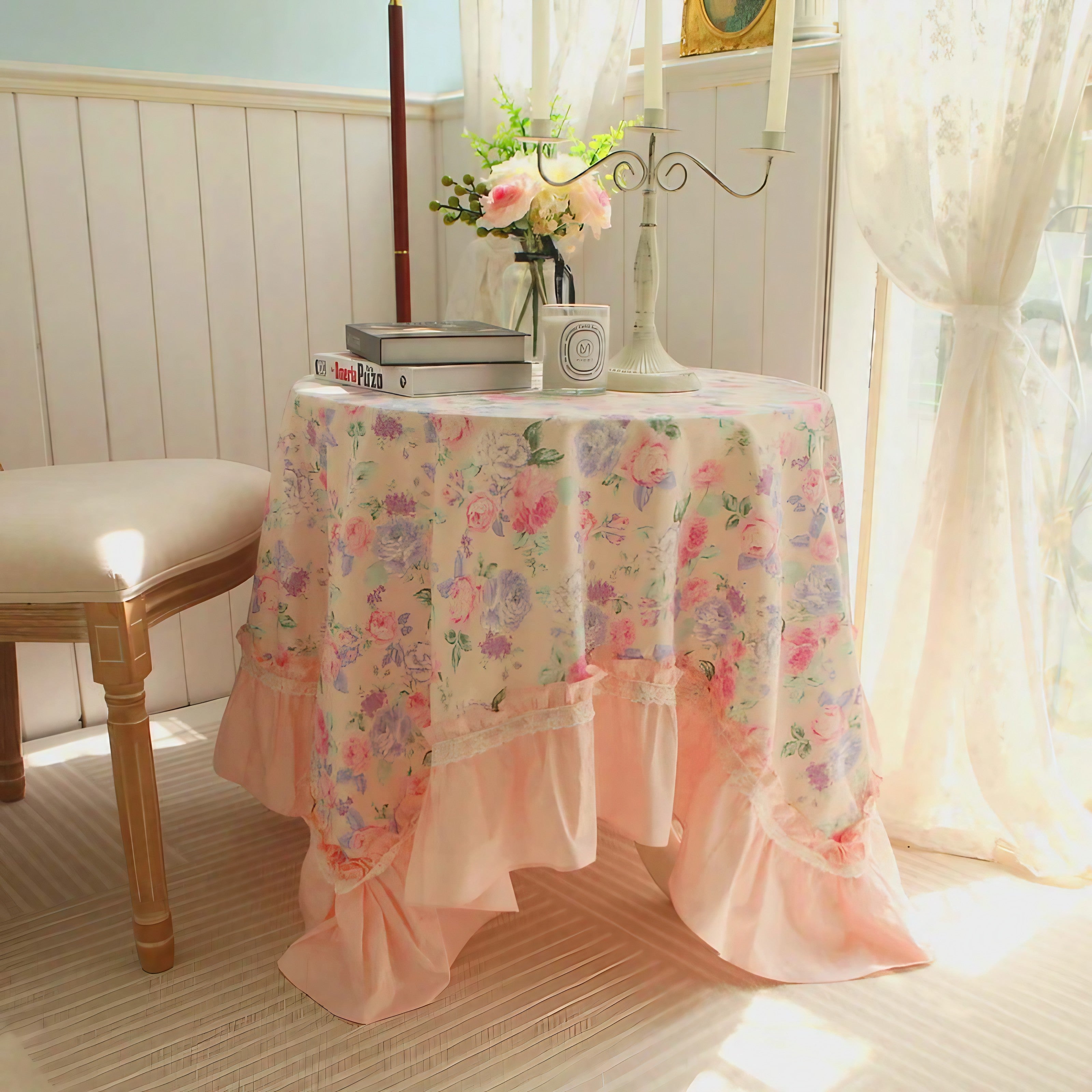 Victorian Rose Tiered Tablecloth