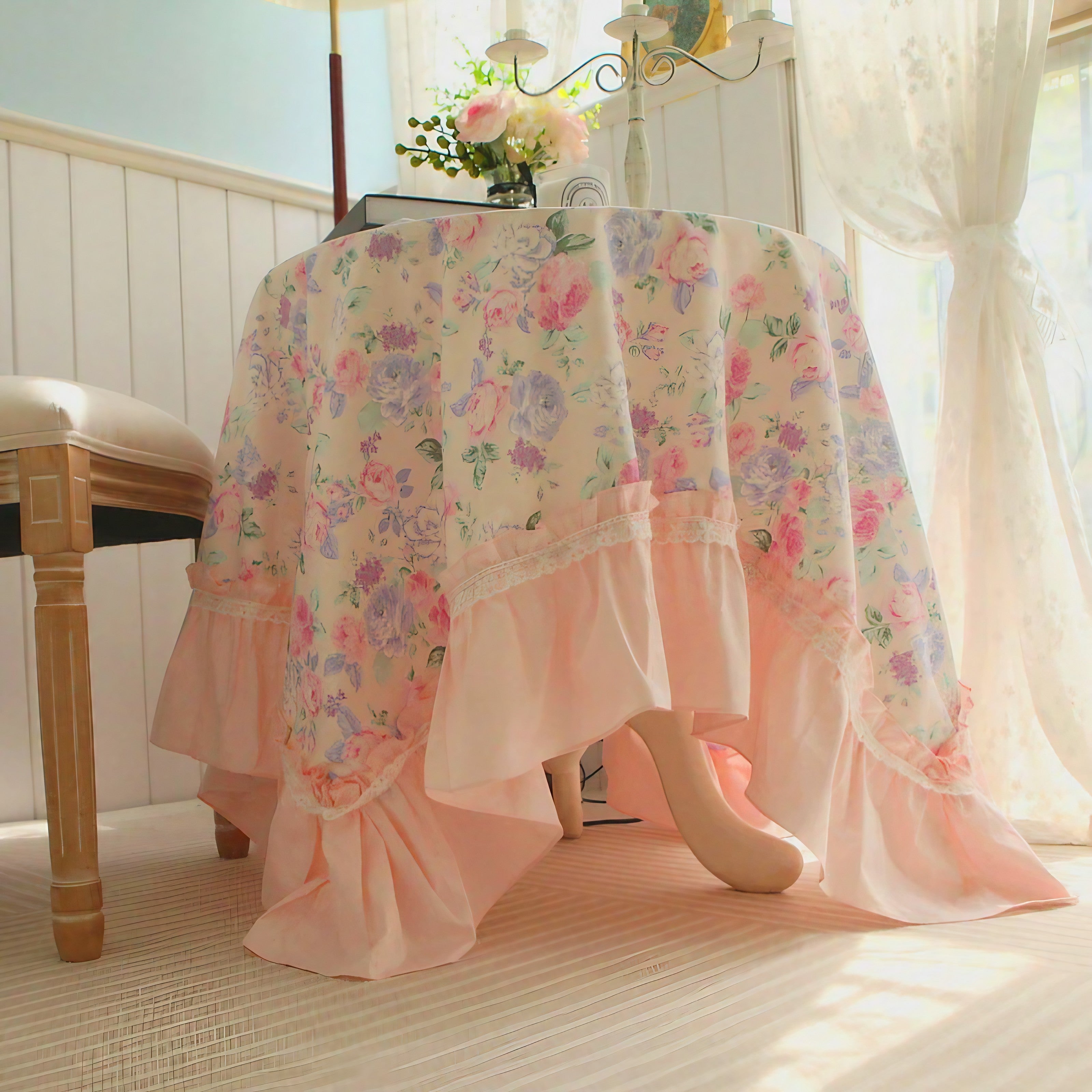 Victorian Rose Tiered Tablecloth