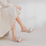 Vintage Flora Satin Slippers