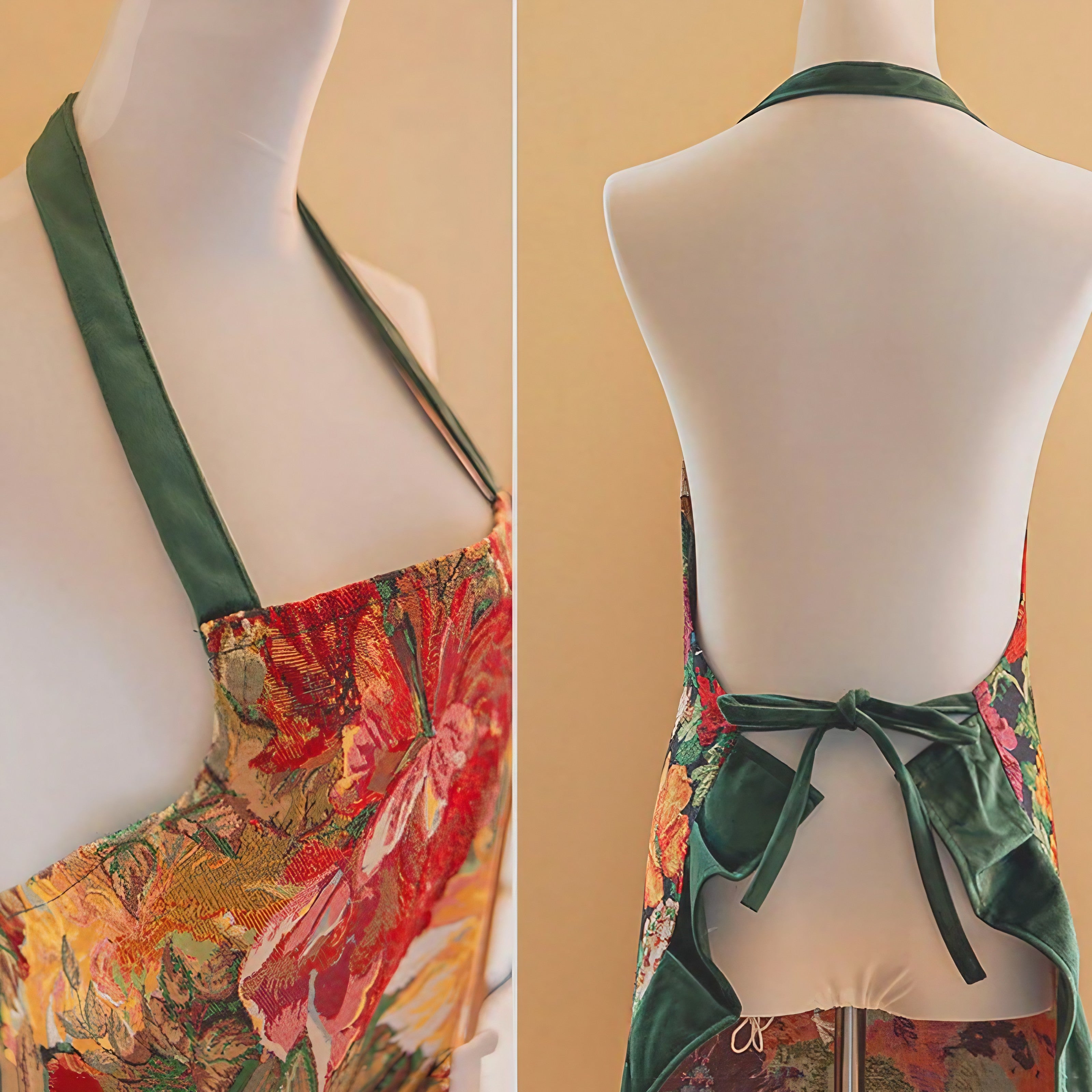 Vintage Jacquard Bloom Apron