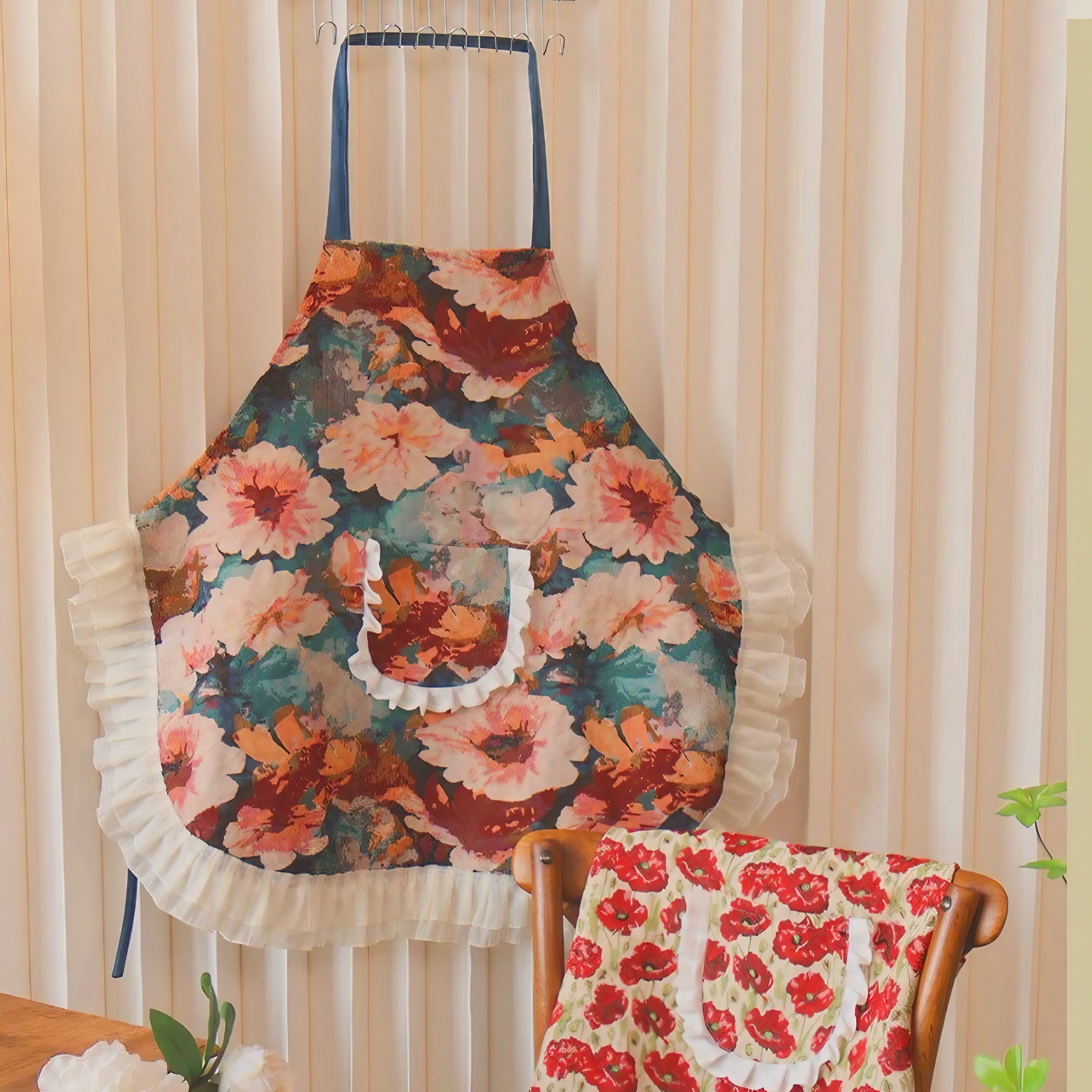 Vintage Jacquard Bloom Apron