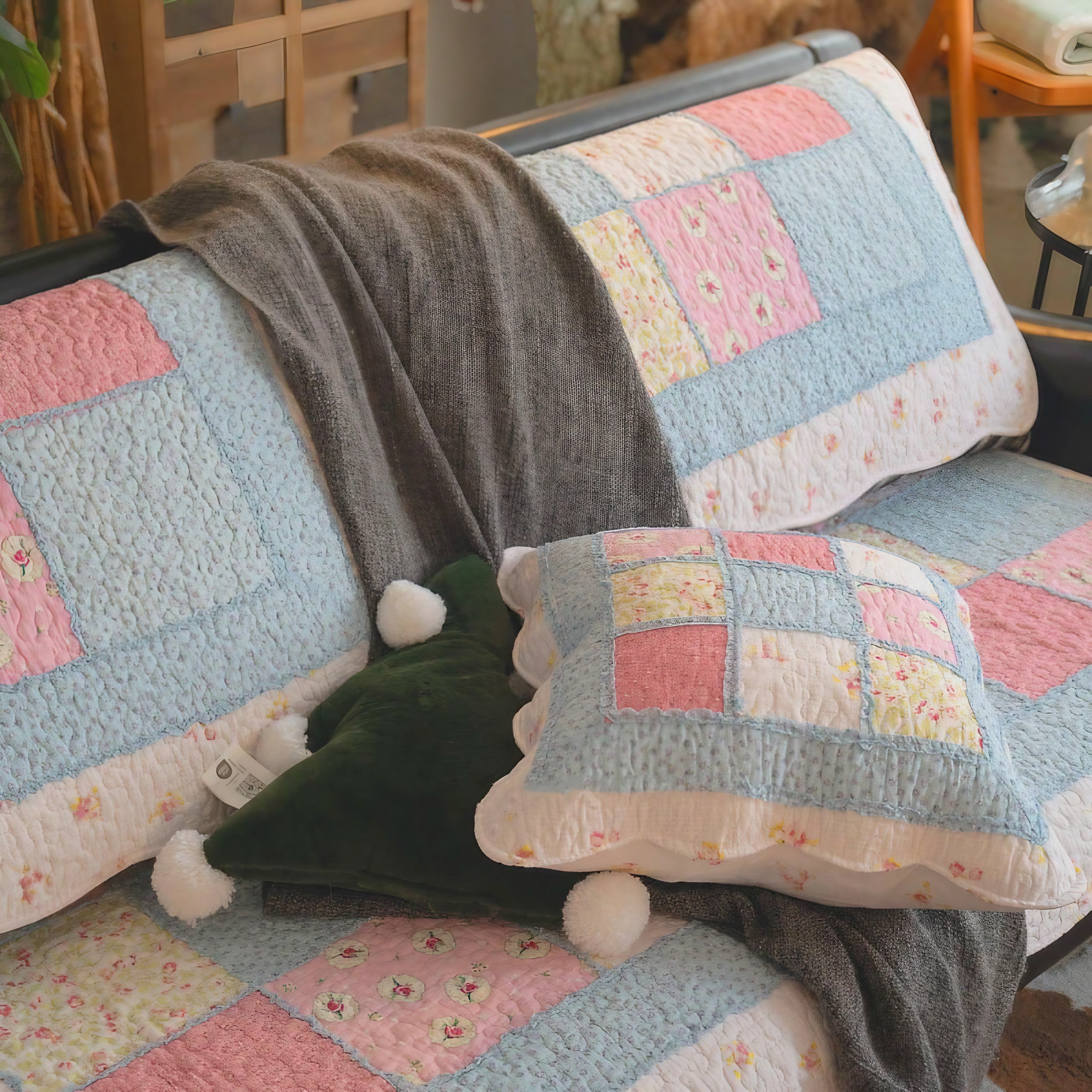 Vintage Rose Patchwork Cushion Covers