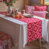 Vintage Ruby Floral Table Runner