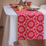 Vintage Ruby Floral Table Runner