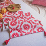 Vintage Ruby Floral Table Runner