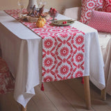 Vintage Ruby Floral Table Runner